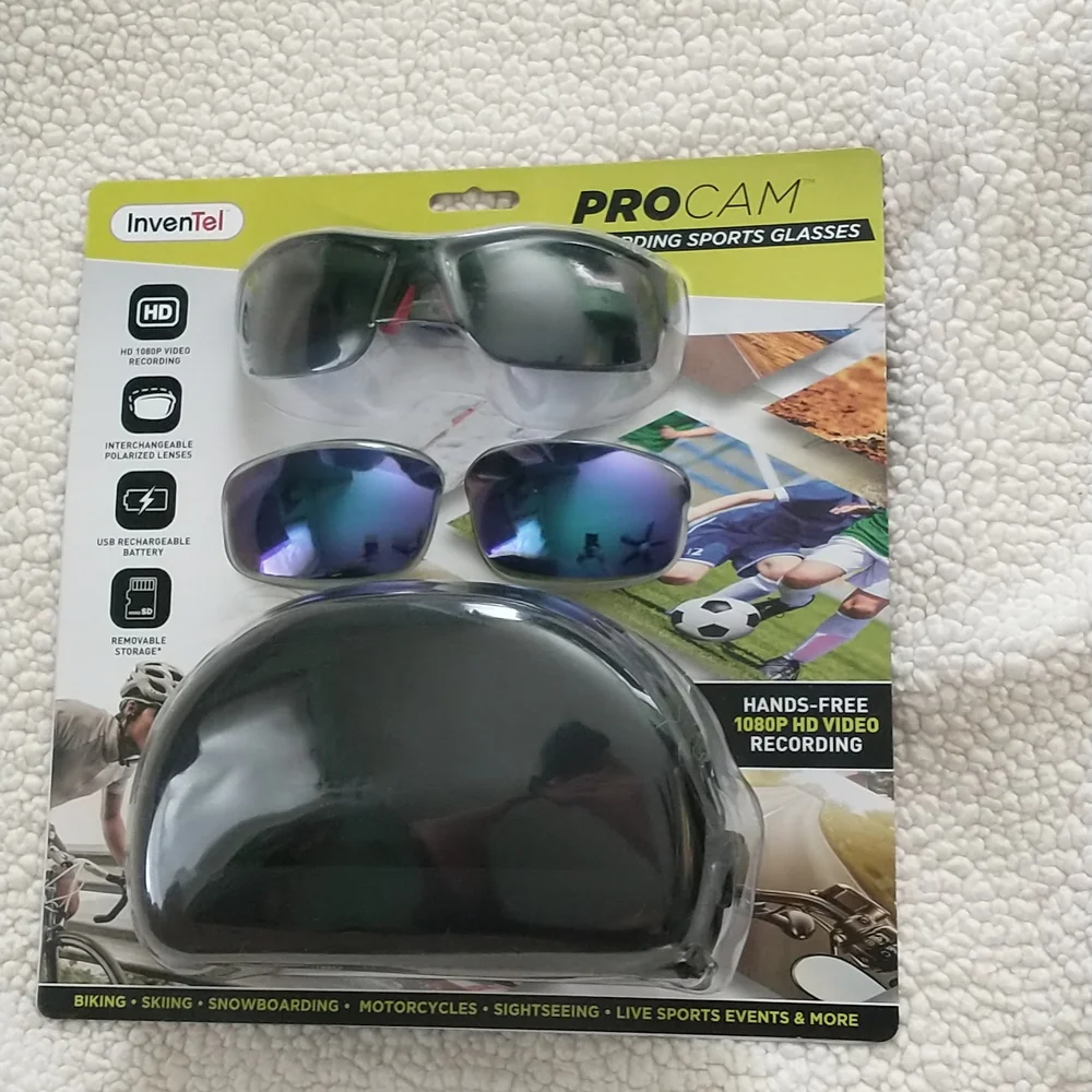 InvenTel PROCAM 1080P Video Recording Sports Glasses with Lenses and Case (AVG)